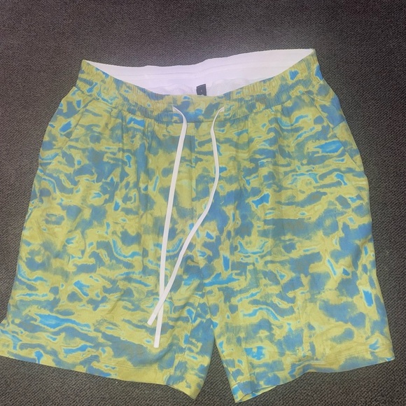 Lululemon Blue/Yellow Swim Shorts - Picture 1 of 2